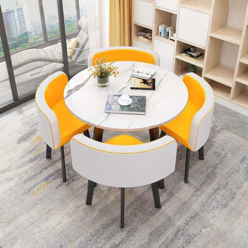 Economical 4-Seater Dining Table Chair Set for Cafe Shop