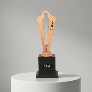 Metal women <b>Trophy</b> With Laser Engraved Logo On Black Base For Sports And Games Awards - Product Image 1