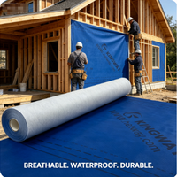 Membrane respirante pour toiture, sous-couche imperméable, rouleau de 1m, 1,5m x 50m pour la construction