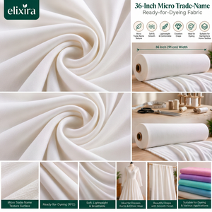 Tissu micro-textile de 36 pouces prêt à la teinture, matériau non teint pour la personnalisation des couleurs et la production de vêtements - Product Image 3