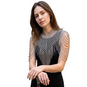 Silver Plated Stainless Steel Chainmail <b>Top</b> Irregular Shape Fashion Armor Clothing Welded Design - Product Image 4