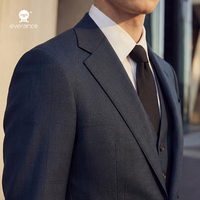 Costumes formels pour hommes haut de gamme, style italien, 2 boutons, costume d'affaires, mélange de laine, blazer classique de bureau, coupe ajustée, costume pour hommes