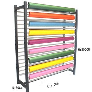 metal double-side fabric roll hanging rack textile display stand