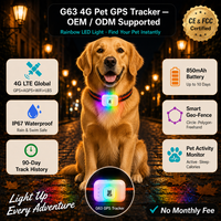 Traceur GPS intelligent 4G LTE étanche IP67 pour animaux de compagnie (chiens et chats) avec application mobile – Suivi en temps réel – Vente en gros