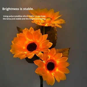 Handmade Sunflower Solar <b>Light</b> IP65 Stainless Steel Cross-border Outdoor Garden Artificial Decoration Courtyard Villa Lawn <b>Night</b> - Product Image 1