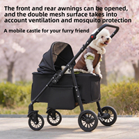 Poussette pliable personnalisable en plastique pour animaux de compagnie, chariot portable d'extérieur avec panier de rangement pour le parc et les courses