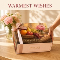 Premium fruit geschenkdoos met olieverfschilderijdesign, op maat gemaakte stevige kartonnen verpakking met geweven mandprint