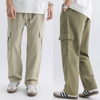 Pantalon Cargo de haute qualité pour hommes pantalon de survêtement à bas baggy pantalon Cargo léger à cordon de serrage pantalon Cargo noir d'automne pour homme