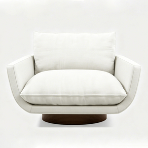 <span class=keywords><strong>Fauteuil</strong></span> d'appoint pivotant nordique moderne, <span class=keywords><strong>fauteuil</strong></span> de salon de luxe en lin avec coussin en plumes pour salon, mobilier de hall d'hôtel, projet hôtelier - Product Image 2
