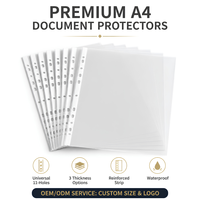 Protège-documents A4 imperméable sur mesure à 11 trous avec logo personnalisé, en PP de 0,05 mm, 0,08 mm, 0,1 mm pour classeur