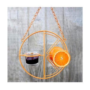 Mangeoire à oiseaux suspendue en métal toutes saisons avec gobelet en verre pour jardin Offre Spéciale orange <span class=keywords><strong>clémentine</strong></span> design colibri - Product Image 6