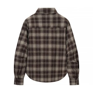 TAOP&ZA Nouvelle Collection Printemps 2026 <span class=keywords><strong>Chemise</strong></span> à <span class=keywords><strong>Carreaux</strong></span> Femme Tendance Polyvalente Ample à Col et Manches Longues avec Ceinture 3020 - Product Image 2
