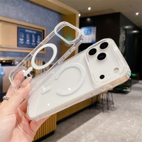 Vente en gros Nouveau pour iPhone 16 Pro Max Étui de téléphone transparent magnétique pour iPhone 15 14 13 12 11 Pro Étui de protection en TPU acrylique