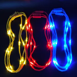 Leuchten Karneval Perlen LED Party Glowing Halskette Bunte blinkende Led Perlen Halskette