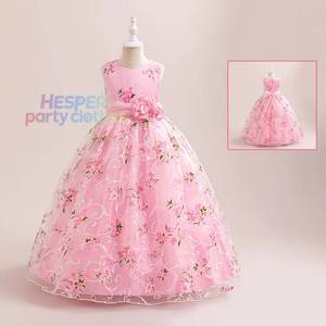 HP Luxury Floral Print Flower Girl <b>Dress</b> <b>Puffy</b> Mesh Tutu Princess Gown for Big Kids <b>Wedding</b> Party Stage Performance Show Costume - Product Image 1