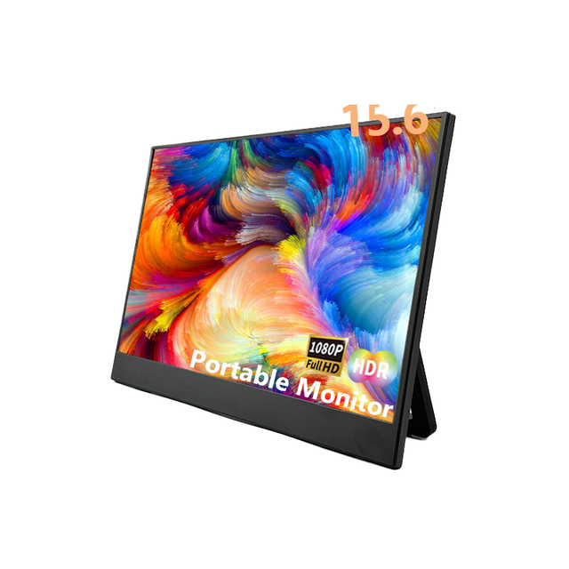 15.6 Inch Portable LED FHD Gaming Monitor with HD HDR Speakers Dual USB-C Plug Play Mobile Application 1920x1080 Resolution