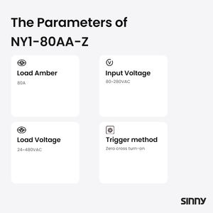 Промышленный NY1 однофазный SSR-80AA входное напряжение 80 ~ 280VDC к напряжению нагрузки 24-480VAC <span class=keywords><strong>AC</strong></span> к <span class=keywords><strong>AC</strong></span> 80A твердотельное реле - Product Image 5