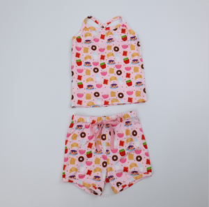 Qingli OEM Custom fabbrica ragazze bretelle Set corto con conchiglia e conchiglia stampa in fibra di bambù per ragazzi - Product Image 4