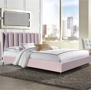 Wholesale Double Size Fabric Upholstery Bed Frame