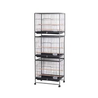 Cage à oiseaux carrée en métal de taille moyenne, empilable à plusieurs niveaux, avec système anti-évasion, pour l'élevage de perruches, volière avec poulies