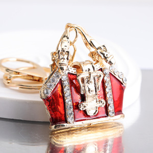 Llavero de aleación creativa con incrustaciones de diamantes, colgante 3D de mini bolso, accesorio de moda para llavero de coche, pedido al por mayor - Product Image 3