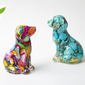 Patung Anjing Berjongkok Kristal Chip Kerajinan Feng Shui Dekorasi Energi untuk Rumah - Product Image 5