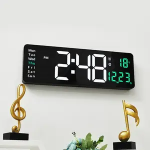 Nouveau électronique LED numérique réveil intelligent heure date température semaine horloge horloge murale multifonctionnelle