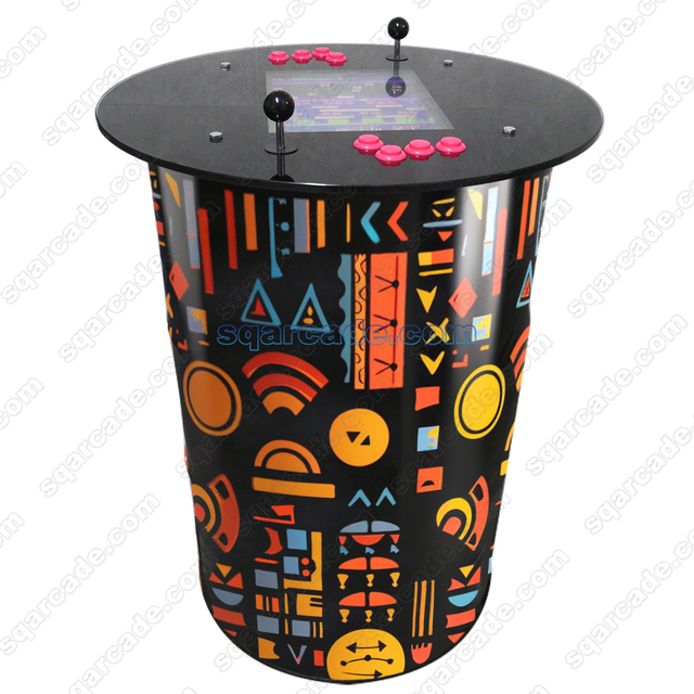 Coin Operated 2 Players Cocktail Custom Art Barrel Arcade 60/412 in 1 Classic Retro Game Barrel Arcade Table Cabinet