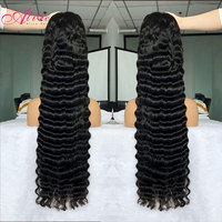 Perruque de cheveux naturels vietnamiens bruts de 40 pouces de long, ondulations profondes, densité 250%, perruque de cheveux humains bouclés birmans, perruques de cheveux indiens vierges ultra-lisses