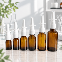 Flacon pulvérisateur nasal en verre de 5 à 100 ml avec pompe à brume fine, emballage cosmétique rechargeable pour produits de soins personnels