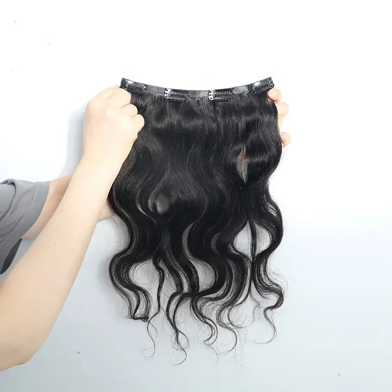 Clip In PU nelle estensioni dei capelli umani onda del corpo per le donne nere Clip senza cuciture per capelli vergini brasiliani nei capelli 120g