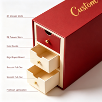 Boîte cadeau calendrier de l'avent personnalisée, boîte en papier multi-compartiments pour cadeau surprise de Noël