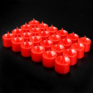 Chauffe-plat blanc coloré à piles, jaune scintillant, flottant, sans flamme, cœur rond, petites bougies électriques de saint-valentin - Product Image 3