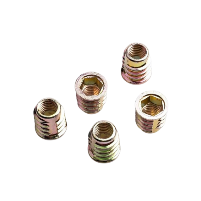 Factory Direct Furniture M8 Galvanized Threaded Insert Zinc Alloy Self-Tapping Insert Nut for Wood Plastic