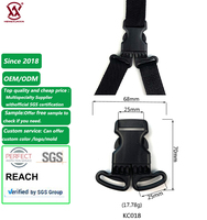 Siège de vélo pour enfant de haute qualité avec ceinture de sécurité à boucle à dégagement rapide 25 mm 3 points latérale, en POM recyclé noir, pour poussette et chaise bébé
