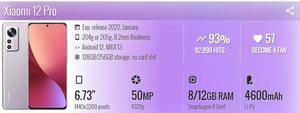2022 Original pour <span class=keywords><strong>Xiaomi</strong></span> <span class=keywords><strong>mi</strong></span> <span class=keywords><strong>12</strong></span> <span class=keywords><strong>pro</strong></span> Version mondiale 5G Smartphone Snapdragom 8Gen 12GB + <span class=keywords><strong>256GB</strong></span> Android <span class=keywords><strong>12</strong></span> 120W charge super rapide - Product Image 6