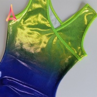 Justaucorps de gymnastique mystique brillant ombre bleu citron pour filles