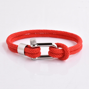 <span class=keywords><strong>Bracelet</strong></span> Viking en acier inoxydable avec cordon en nylon noir personnalisé mode et bon marché - Product Image 4