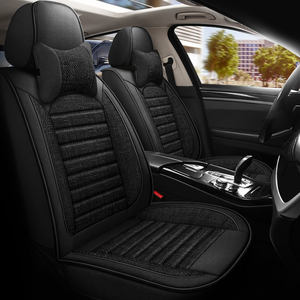 Sarung jok mobil kulit bisnis kain Linen, penutup kantung udara anjing depan belakang cocok untuk Renault Ecosport <span class=keywords><strong>Hyundai</strong></span> Lulu AnC2 - Product Image 5