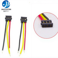 Konektor Plastik Hitam 3-Pin Kustom dengan Kabel Pre-crimped untuk Papan Kontrol Peralatan Rumah Tangga, Sinyal & Kabel Daya