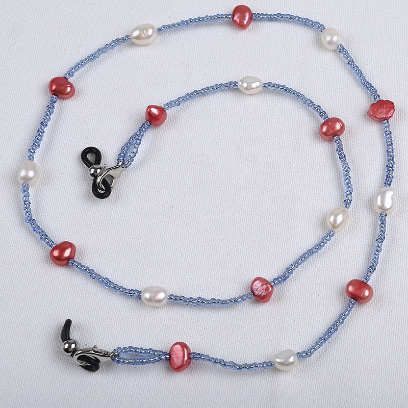 7-8 мм Натуральная пресноводная Жемчужина барокко Солнцезащитные очки цепь женские очки держатель аксессуары