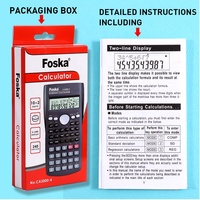 Calculatrice scolaire FOSKA 12 chiffres Calculatrice scientifique électronique pour étudiants avec pile bouton pour fournitures scolaires et de bureau