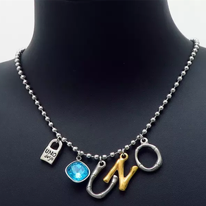 Collier Love <span class=keywords><strong>N</strong></span> <span class=keywords><strong>O</strong></span> Crystal <span class=keywords><strong>De</strong></span> <span class=keywords><strong>50</strong></span> Fashion Jewelry Joyeria Top Quality 316L Link Chain Lock Key Espagne Marque - Product Image 3