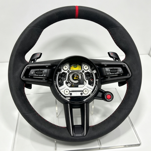 Volante Deportivo Manual con Costuras Rojas y Detalles Negros para Porsche 911 Targa 718 <span class=keywords><strong>GTS</strong></span> 997 991.1/2, Diseño Deportivo con Paquete de Detalles Personalizados - Product Image 2