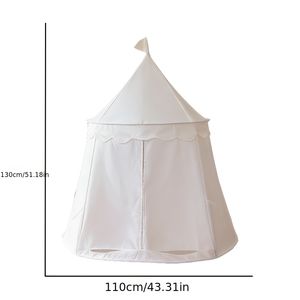 Tente pour enfants de style coréen, blanche, simple, de couleur unie, type yourte mongole, pliable, pour divertissement en intérieur, espace secret, tente spacieuse pour bébé - Product Image 4