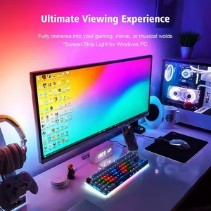 Thông minh <span class=keywords><strong>RGB</strong></span> <span class=keywords><strong>LED</strong></span> Strip Lights với thời gian thực màn hình đồng bộ, âm nhạc-phản ứng năng động chơi game cho nhập vai PC thiết lập & chơi game phòng trang trí nội thất - Product Image 2