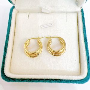Xinfly 18K Gold Three-<b>Ring</b> Earrings Au750 Genuine Hard K for Weddings Gifts Beautiful Cool <b>Cat</b> Claw Style for Female Commuters - Product Image 3