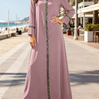 Robe de bain ouverte de haute qualité et élégante avec motif patchwork, en mousseline imprimée, infroissable, respirante et ornée de paillettes, pour femme musulmane FK325