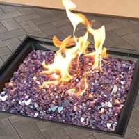 Verre de feu réfléchissant violet de 1/2 pouce, verre concassé pour foyer extérieur, décoration paysagère, approvisionnement en gros direct usine