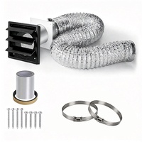 Tuyau d'évacuation flexible en plastique ABS pour sèche-linge, avec grille de ventilation auto-fermante réglable, pour extérieur, étanche à la pluie